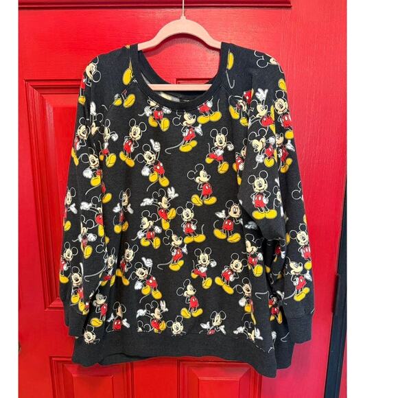 Torrid Plus Size 4 Disney All Over Mickey Mouse Cozy Fleece Pullover Sweatshirt - Picture 1 of 1